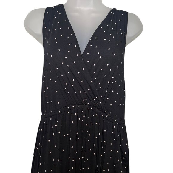 Ingrid & Isabel Black Polka Dot Maternity Racerback Maxi Dress Small - Picture 3 of 7